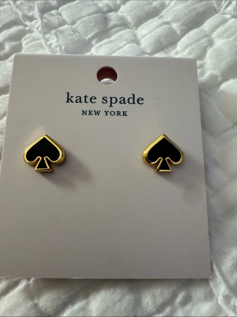 kate spade Black & Gold Spade Stud Earrings!